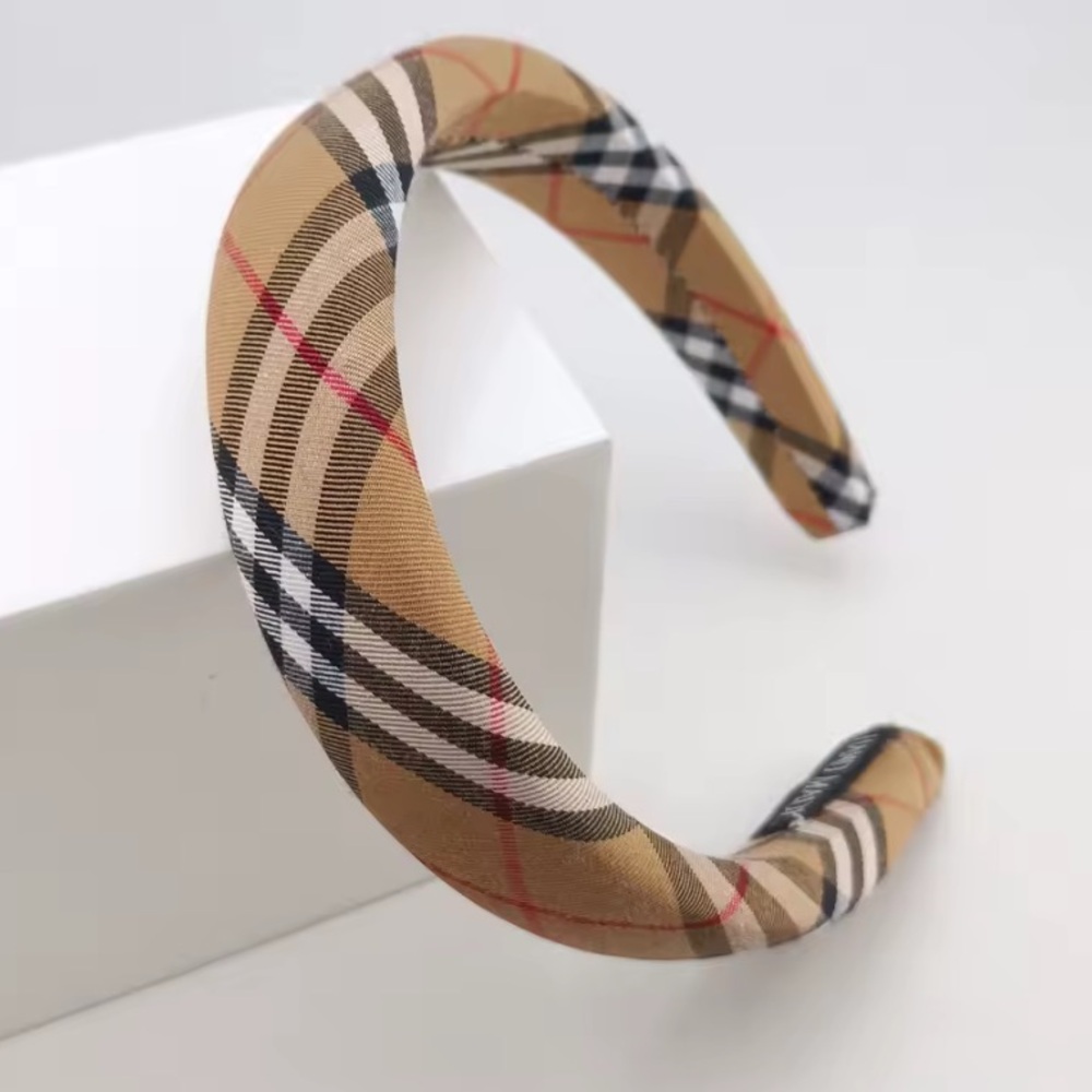 Plaid Tan Headband
